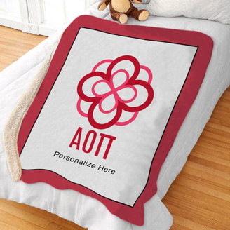 GFYN Alpha Omicron Pi Sherpa Lap Blanket 