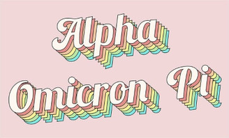 Alpha Omicron Pi Sorority Retro Flag