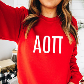  Alpha Omicron Pi Lettered World Famous Greek Crewneck 