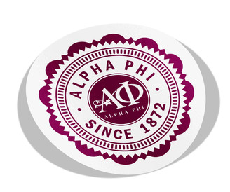 Alpha Phi 5" Sorority Seal Bumper Sticker