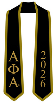 Alpha Phi Alpha Graduation Sash Stole w/ Year