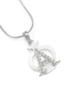 TCS Alpha Phi Badge Lavaliere with lab created diamonds 
