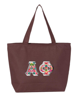  Alpha Phi Custom Satin Stitch Tote Bag 