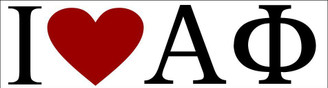  Alpha Phi I Love Bumper Sticker 