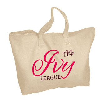 Alpha Phi Ivy League Zippered Tote Bag