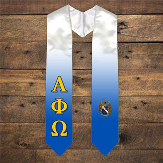  Alpha Phi Omega Extra Fancy Simple Greek Graduation Stole W Crest 