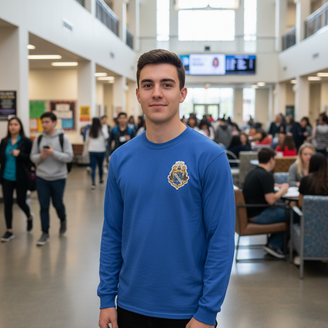 DISCOUNT-Alpha Phi Omega Fraternity Crest - Shield Longsleeve Tee