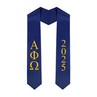  Alpha Phi Omega Greek Lettered Graduation Sash Stole With Year - Best Value 
