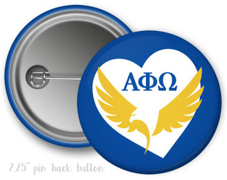 Alpha Phi Omega Heart Mascot Button