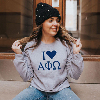  Alpha Phi Omega I Love Crewneck Sweatshirt 