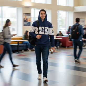 Alpha Phi Omega Ivy League Hoodie W Crest On Left Sleeve