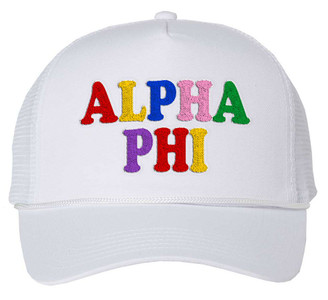 Alpha Phi Rainbow Trucker Hat