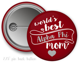 Alpha Phi World's Best Mom Button