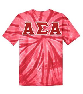 DISCOUNT-Alpha Sigma Alpha Lettered Tie-Dye t-shirts for only $30!