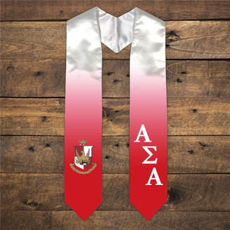 Alpha Sigma Alpha Extra Fancy Diagonal Greek Graduation Stole W Crest