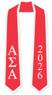 Alpha Sigma Alpha Graduation Sash Stole w/ Year