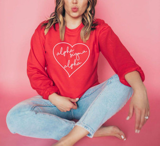  Alpha Sigma Alpha Heart Crew Sweatshirt 