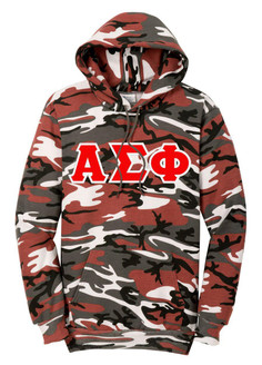  DISCOUNT-Alpha Sigma Phi Camo Pullover Hooded Sweatshirt 