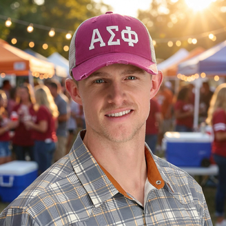 Alpha Sigma Phi Distressed Trucker Hat