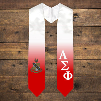 Alpha Sigma Phi Extra Fancy Diagonal Greek Graduation Stole W Crest