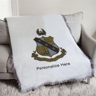  Alpha Sigma Phi Full Color Crest Afghan Blanket Throw 