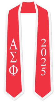  Alpha Sigma Phi Graduation Sash Stole w/ Year 