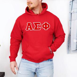  DISCOUNT Alpha Sigma Phi Lettered Hooded Sweatshirt - Best Value 