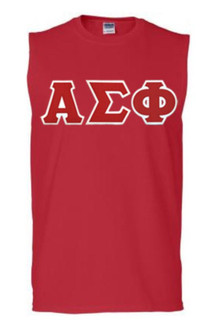 DISCOUNT- Alpha Sigma Phi Lettered Sleeveless Tee
