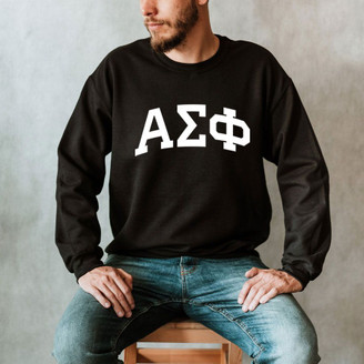 Alpha Sigma Phi Arched Greek Letter Crewneck Sweatshirt