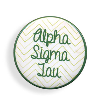 Alpha Sigma Tau Chevron Script Button