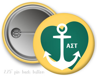 Alpha Sigma Tau Heart Mascot Button