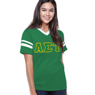DISCOUNT-Alpha Sigma Tau Jersey With Greek Applique Letters