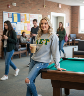 DISCOUNT Alpha Sigma Tau Lettered Crewneck - Best Value