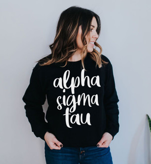 Alpha Sigma Tau Script Crew Sweatshirt