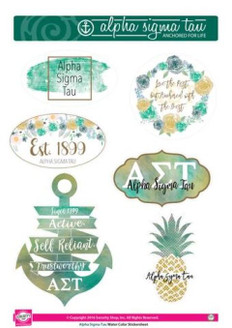 Alpha Sigma Tau Water Color Stickers