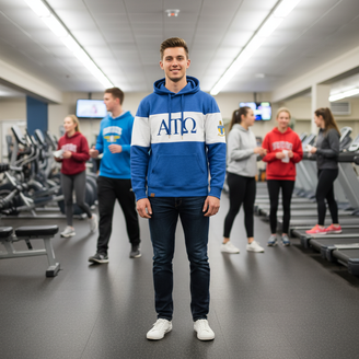 Alpha Tau Omega Ivy League Hoodie W Crest On Left Sleeve