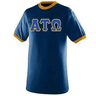 DISCOUNT- Alpha Tau Omega Lettered Ringer Shirt