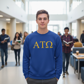 Alpha Tau Omega Lettered World Famous Greek Crewneck