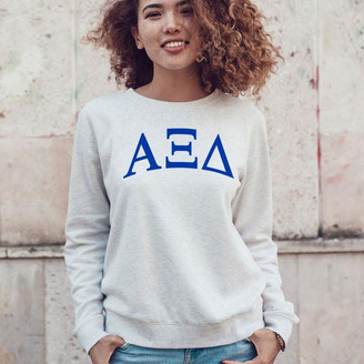  Alpha Xi Delta Arched Greek Lettered Crewneck Sweatshirt 