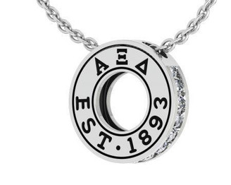  Alpha Xi Delta Circle Established Charm Necklace - ON SALE! 