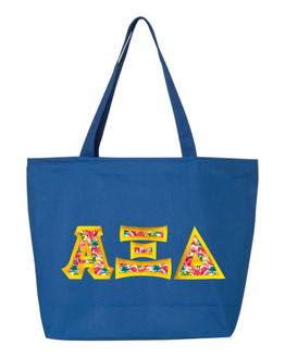  Alpha Xi Delta Custom Satin Stitch Tote Bag 