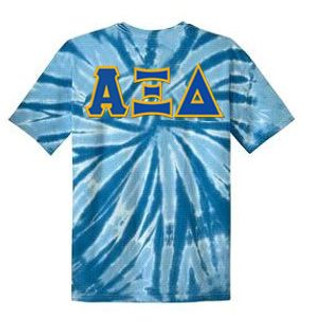 DISCOUNT-Alpha Xi Delta Lettered Tie-Dye t-shirts for only $30!