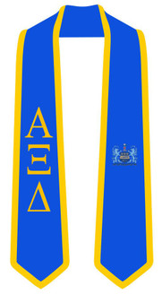 DISCOUNT-Alpha Xi Delta Greek 2 Tone Lettered Graduation Sash Stole