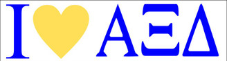 Alpha Xi Delta I Love Bumper Sticker