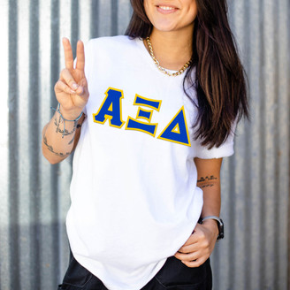 DISCOUNT Alpha Xi Delta Lettered Tee - Best Value