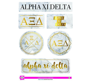 Sorority Shop Alpha Xi Delta Marble Sticker Sheet 