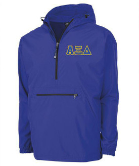  Alpha Xi Delta Tackle Twill Lettered Pack N Go Pullover 