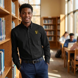 Alpha Phi Alpha Long Sleeve Shirt -  ΑΦΑ Button Down Oxford with Crest