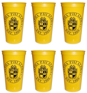  Alpha Phi Alpha Set of 6 Big Plastic Stadium Cups 