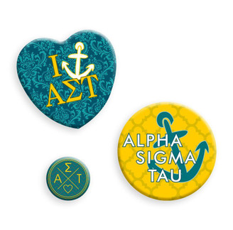  Alpha Sigma Tau Button Set 
